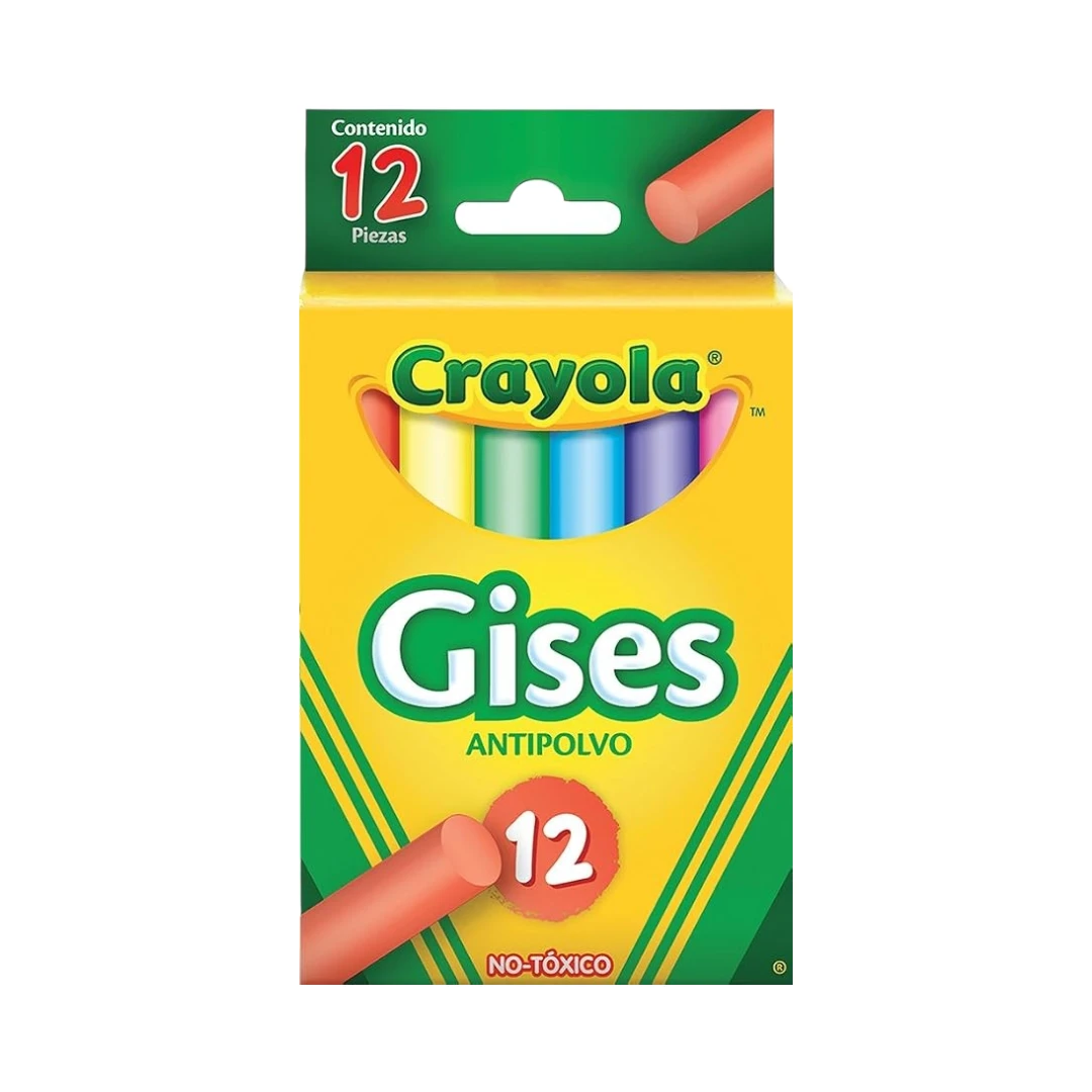 Crayola 12 Gises De Color Antipolvo 1 Crayola 12 Gises