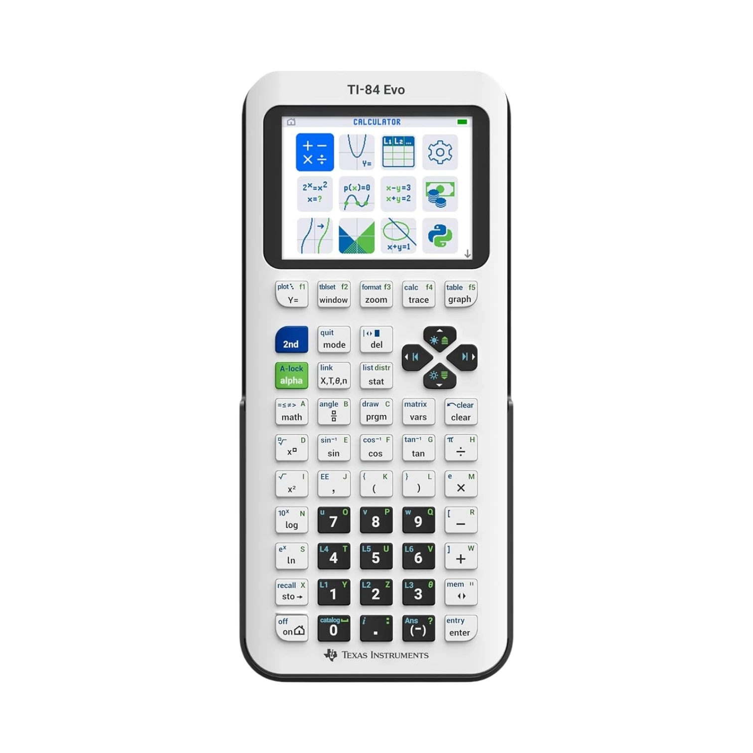 Texas Instruments TI-84 EVO Calculadora Gráfica - Carga USB-C - Programación Python - Rendimiento Más Rápido - Gráficos Más Grandes Que TI-84 Plus CE 1 Texas Instruments TI-84